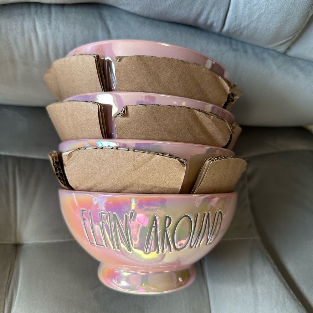 Rae Dunn Iridescent Pink Bowl Set